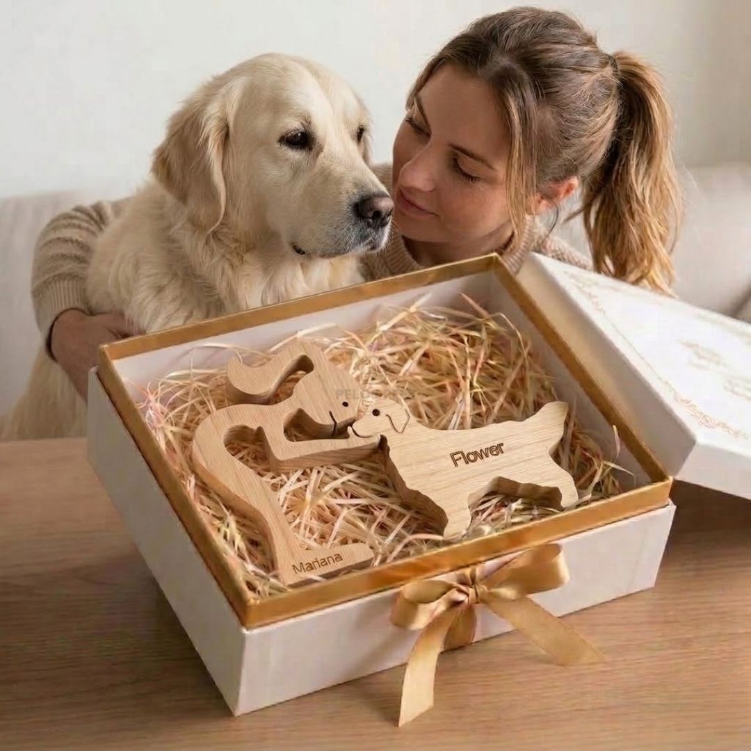 Escultura Personalizada Pet em Madeira MDF Presente Item Decorativo ao Cachorro ou Gato (Nomes Inclusos por nossa conta)