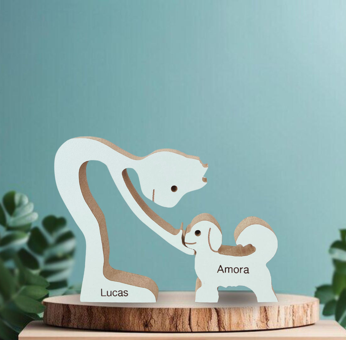 Escultura em Madeira Shih Tzu