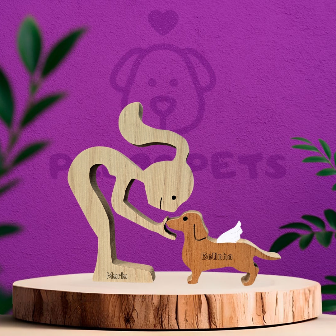 Escultura em Madeira Salsicha (Dachshund)