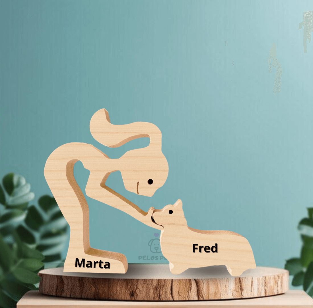 Escultura em Madeira Corgi