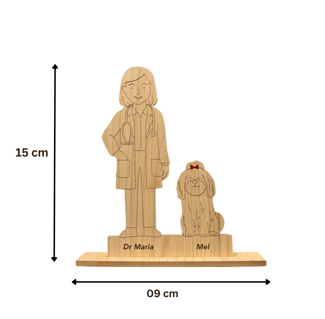 Presente Veterinário Personalizado Mdf Com Nome E Raça Pet