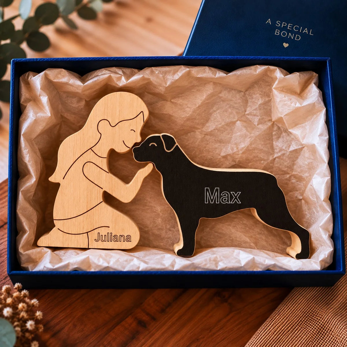Escultura em Madeira Rottweiler