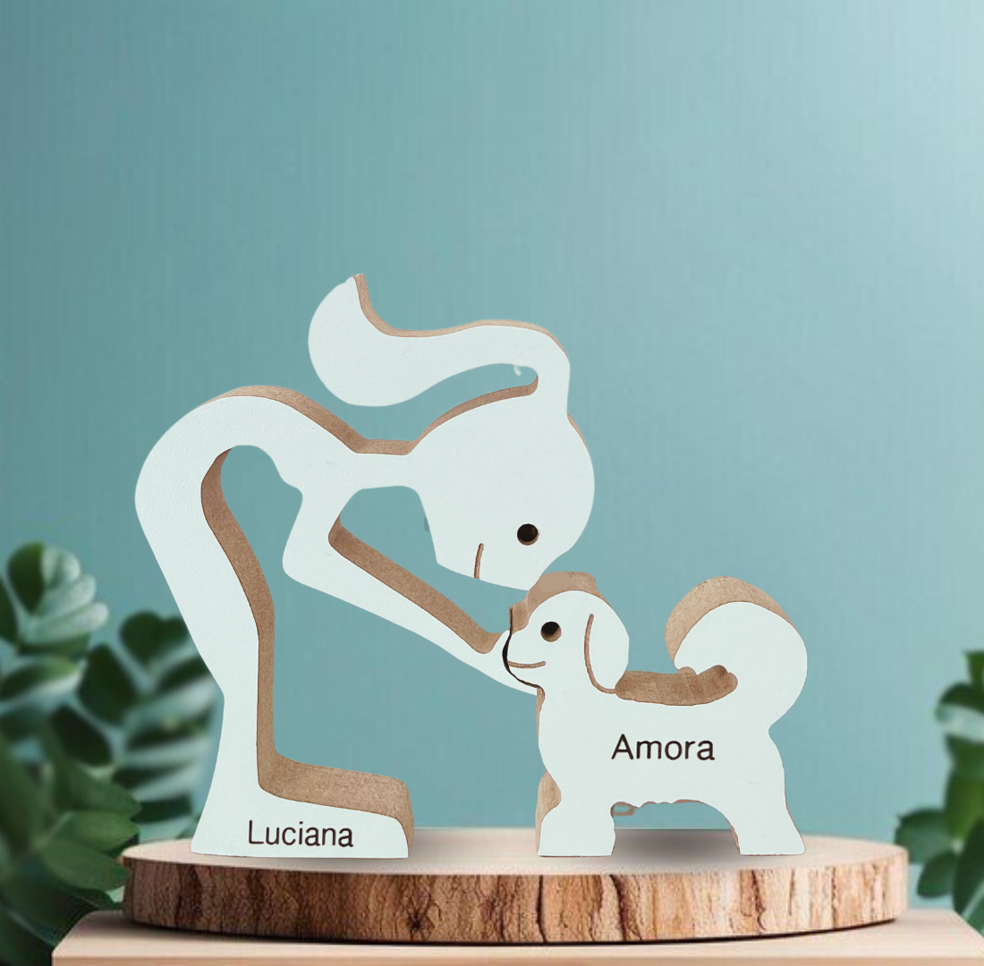 Escultura em Madeira Shih Tzu