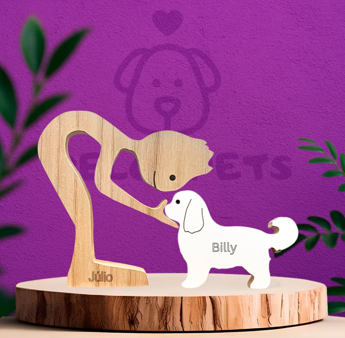 Escultura em Madeira Lhasa Apso