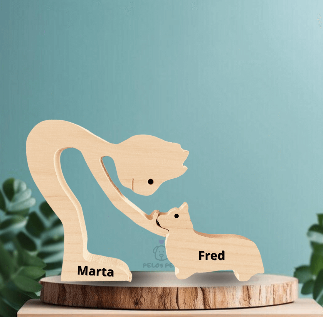 Escultura em Madeira Corgi
