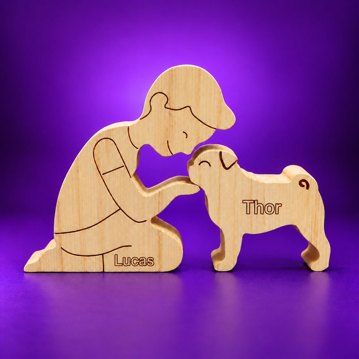 Escultura em Madeira Pug