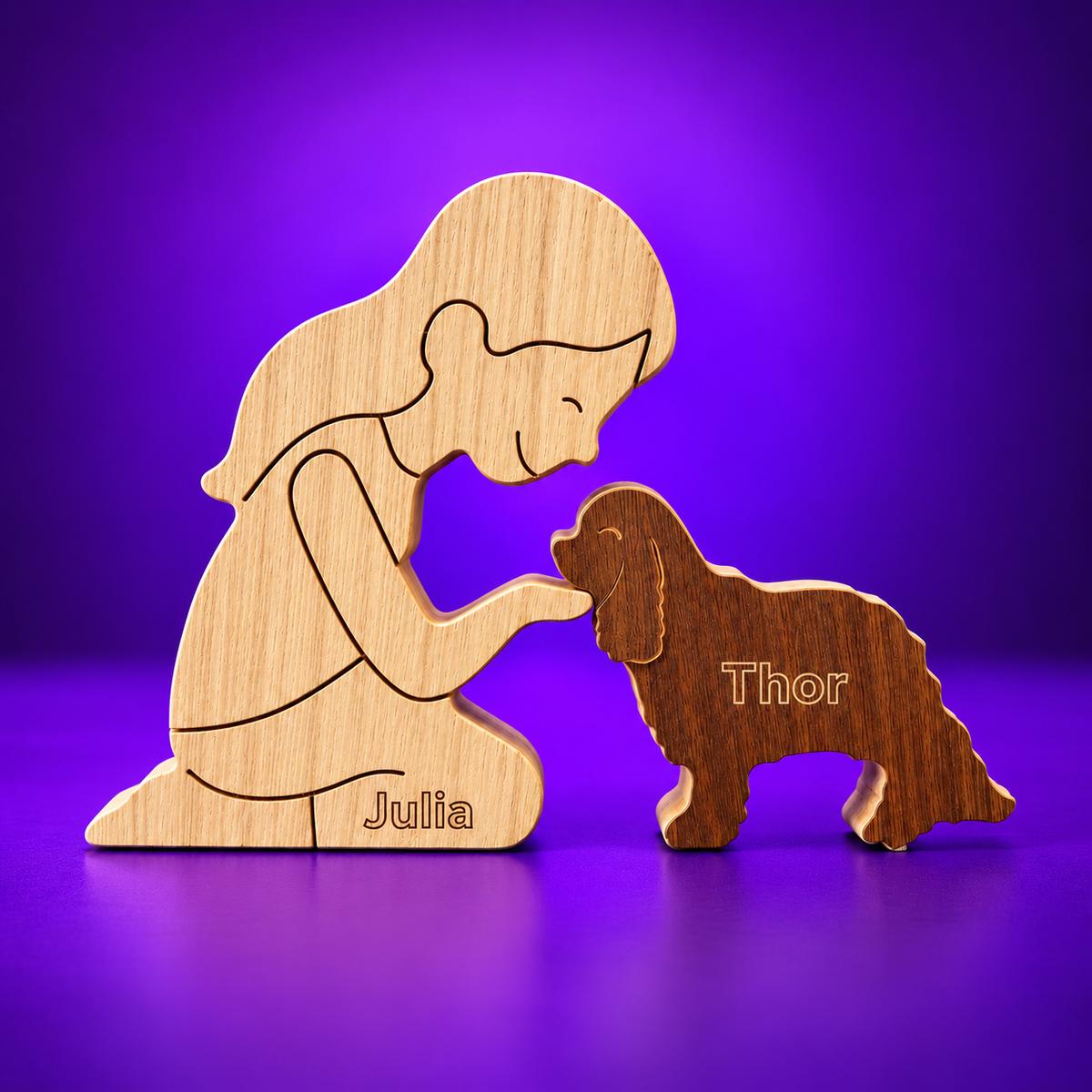 Escultura em Madeira Cavalier King Charles Spaniel