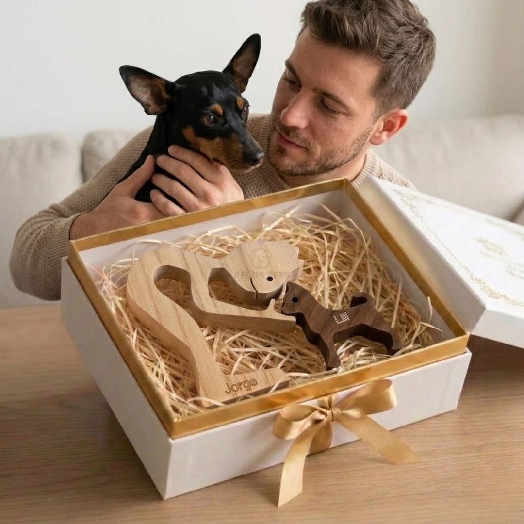 Escultura Personalizada Pet em Madeira MDF Presente Item Decorativo ao Cachorro ou Gato (Nomes Inclusos por nossa conta)