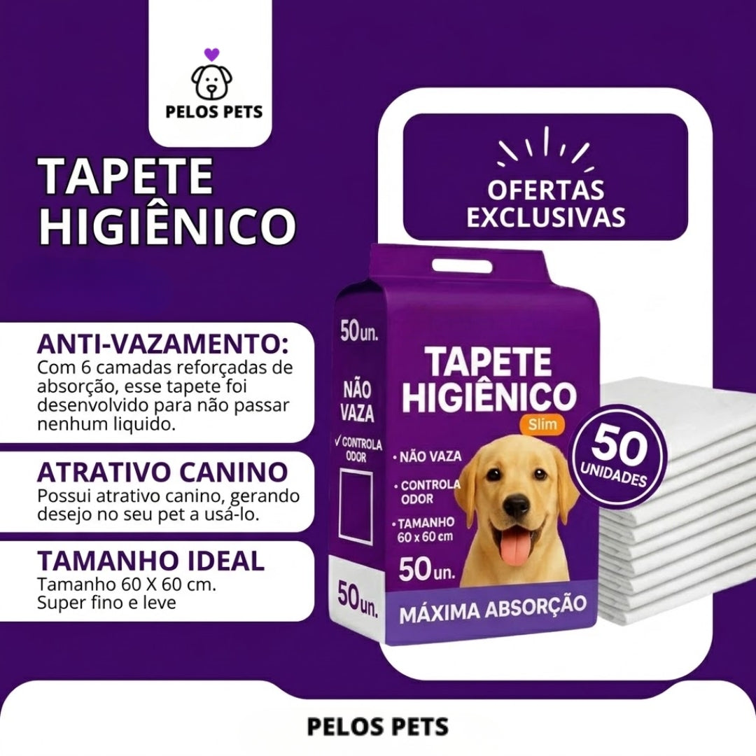 Tapete Higiênico Descartável para Cachorro Pelos Pets