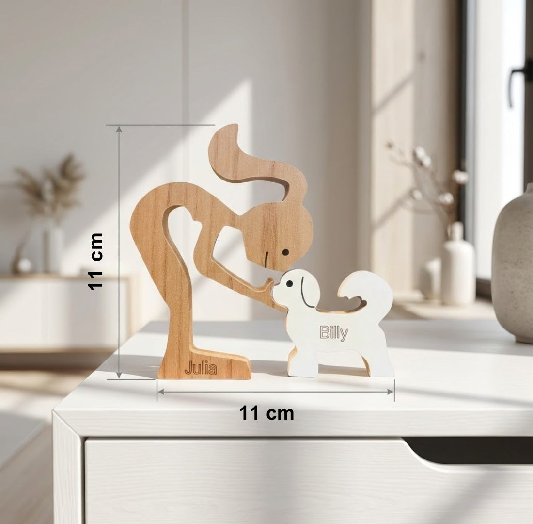 Escultura Personalizada Pet em Madeira MDF Presente Item Decorativo ao Cachorro ou Gato (Nomes Inclusos por nossa conta)