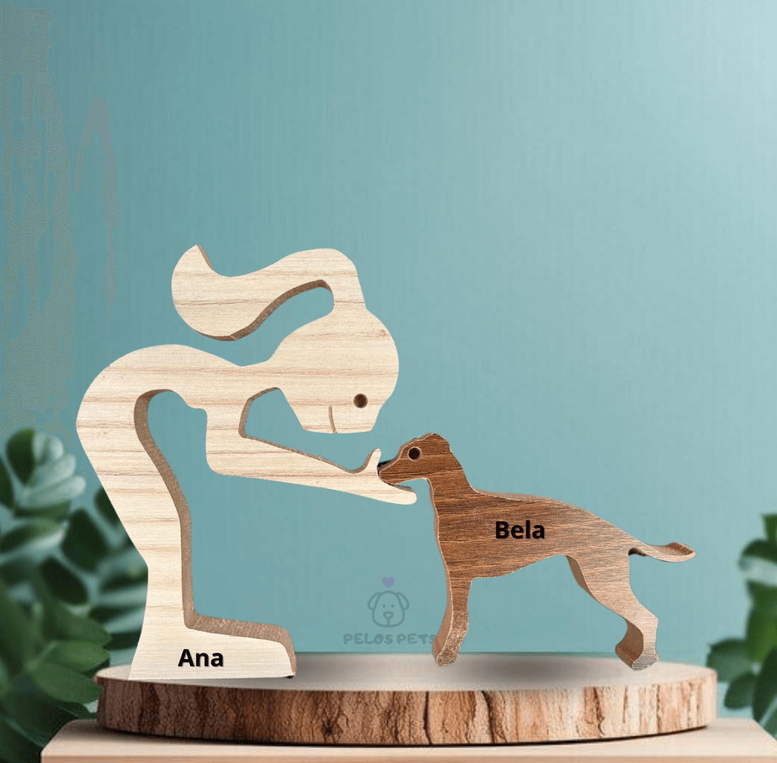 Escultura em Madeira Galgo Italiano