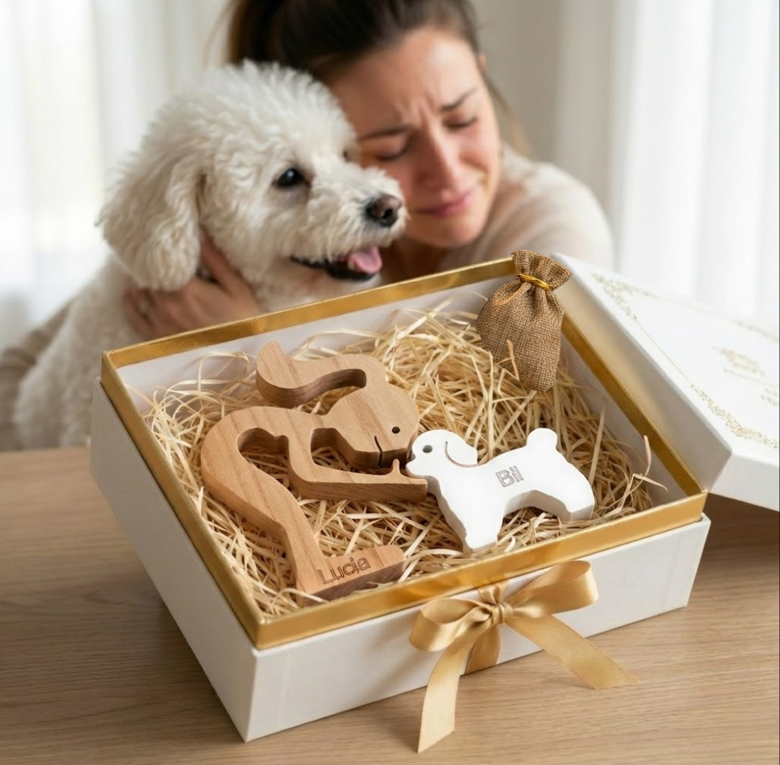 Escultura Personalizada Pet em Madeira MDF + Presente Misterioso