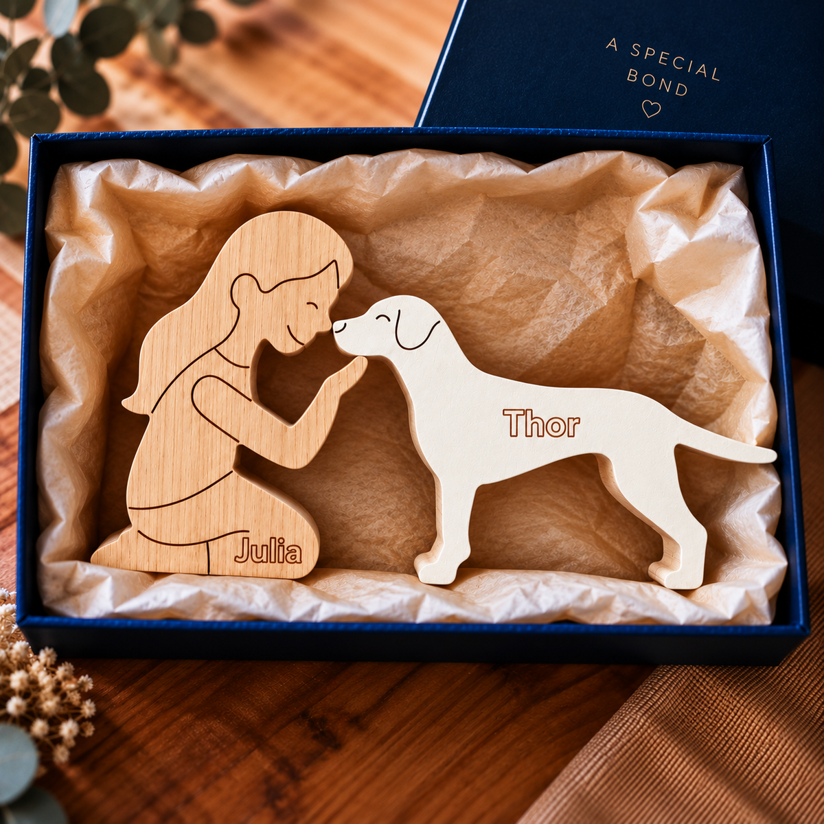 Escultura em Madeira Weimaraner
