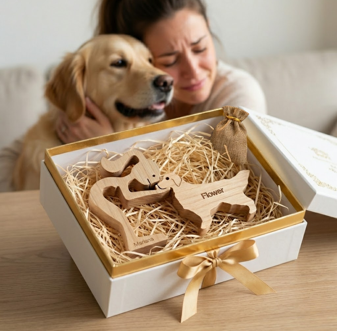 Escultura Personalizada Pet em Madeira MDF + Presente Misterioso