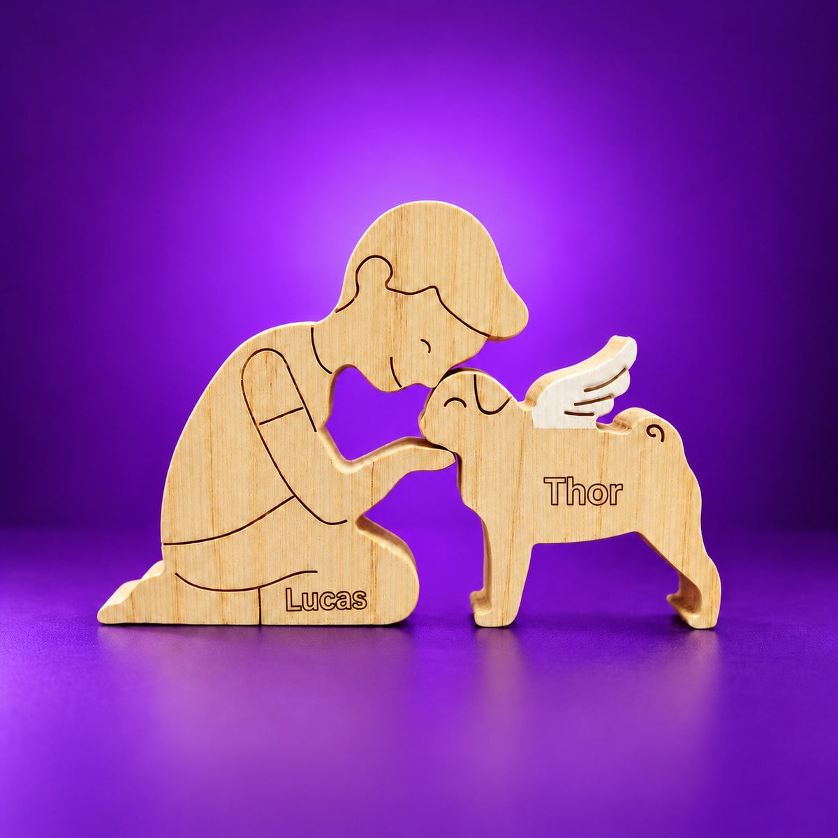 Escultura em Madeira Pug