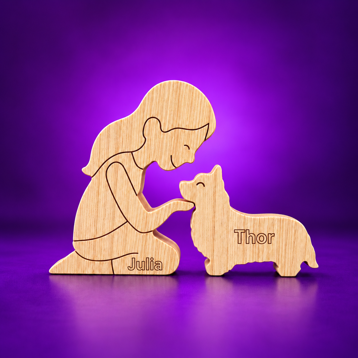 Escultura em Madeira Corgi