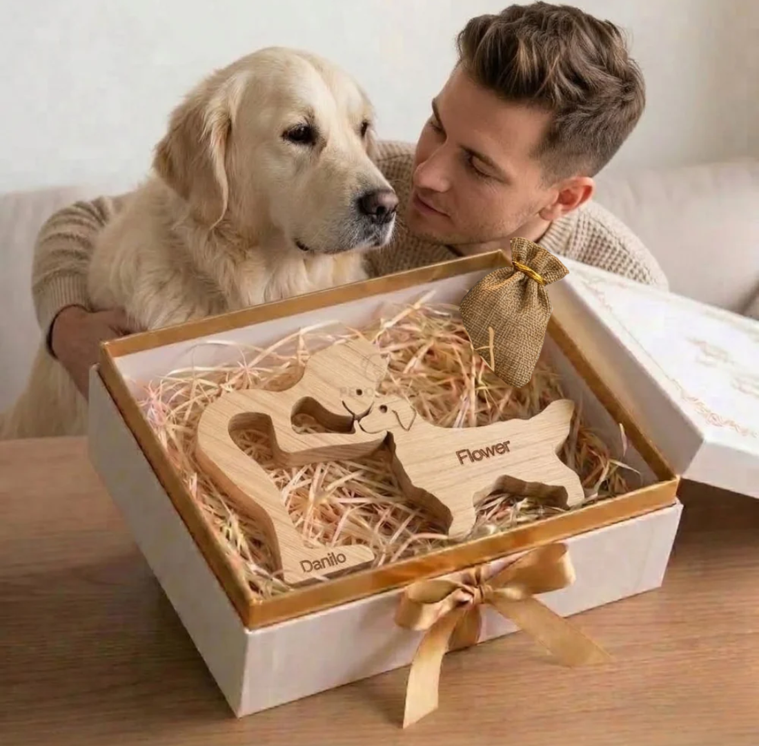 Escultura Personalizada Pet em Madeira MDF + Presente Misterioso
