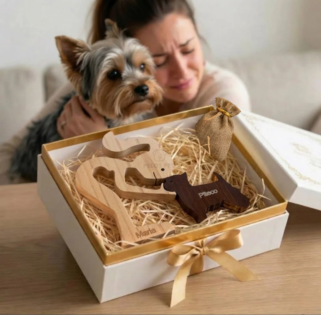 Escultura Personalizada Pet em Madeira MDF + Presente Misterioso