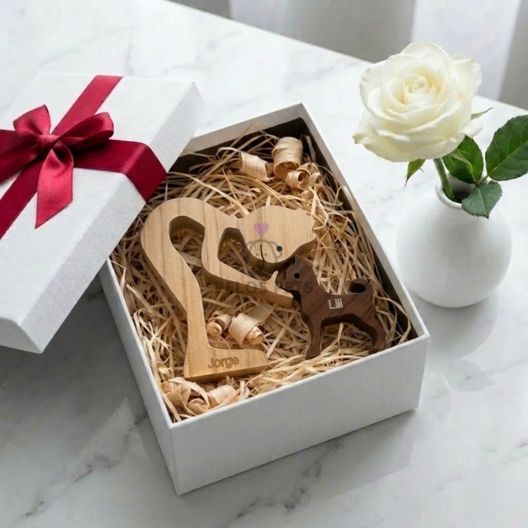 Escultura Personalizada Pet em Madeira MDF Presente Item Decorativo ao Cachorro ou Gato (Nomes Inclusos por nossa conta)