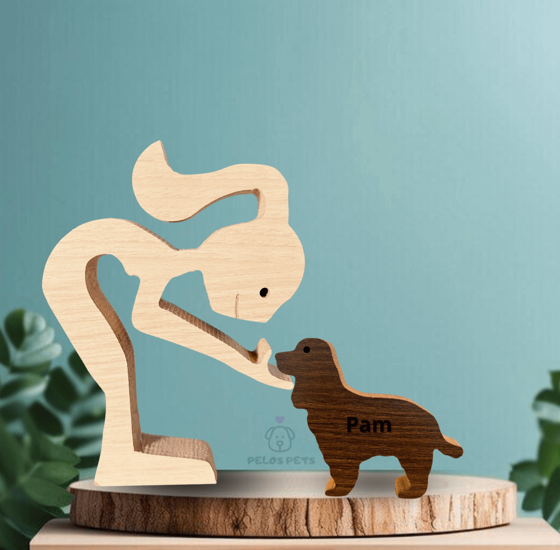 Escultura em Madeira Cocker Spaniel