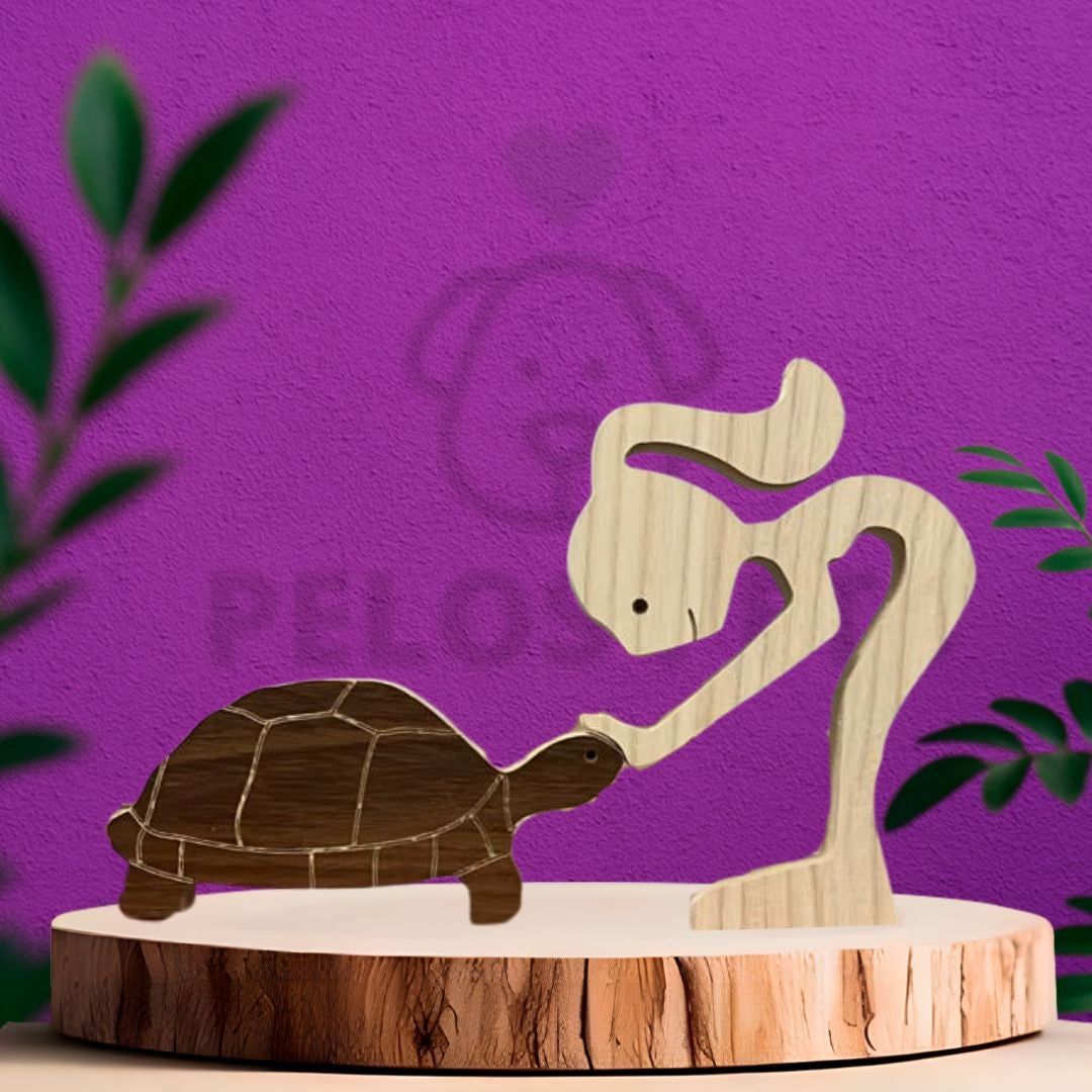 Escultura em Madeira Tartaruga/Jabuti
