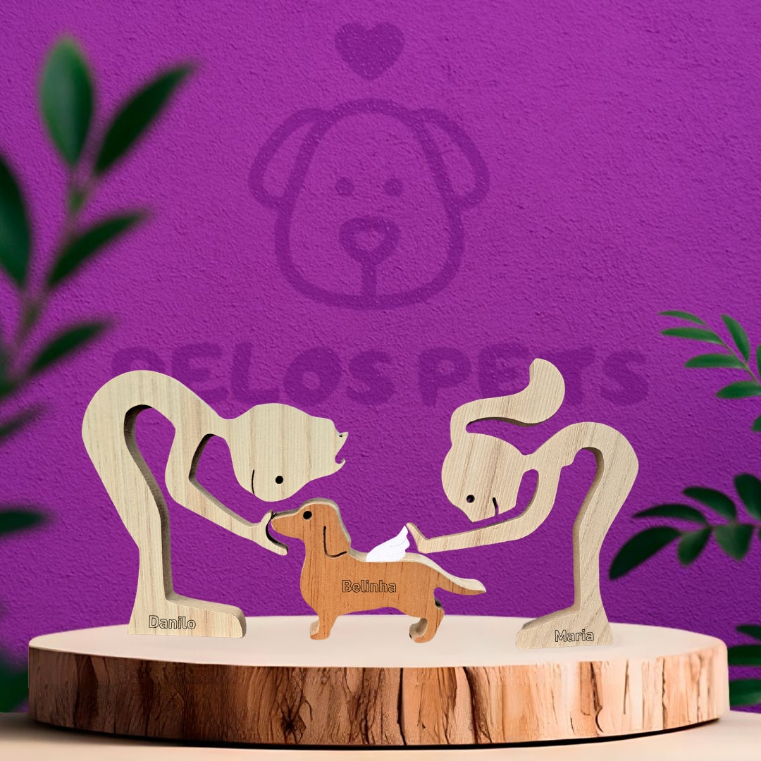 Escultura em Madeira Salsicha (Dachshund)