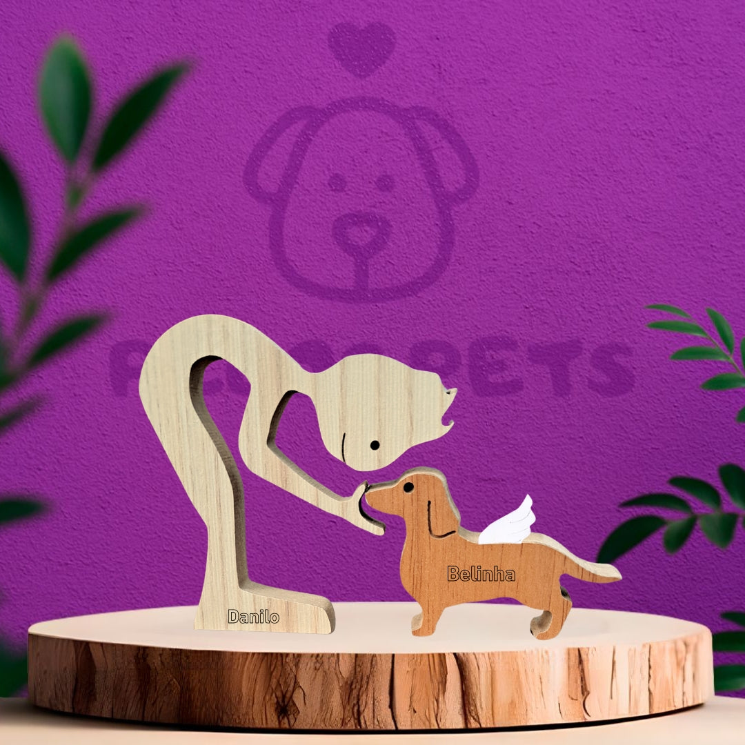 Escultura em Madeira Salsicha (Dachshund)