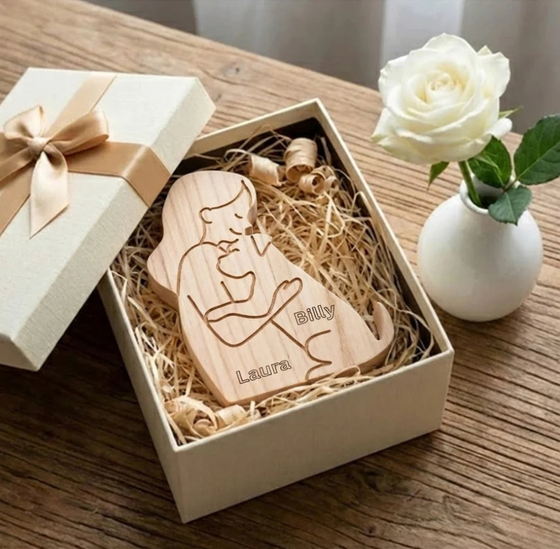 Kit Escultura Abraço Eterno + Chaveiro + Quadro Personalizado