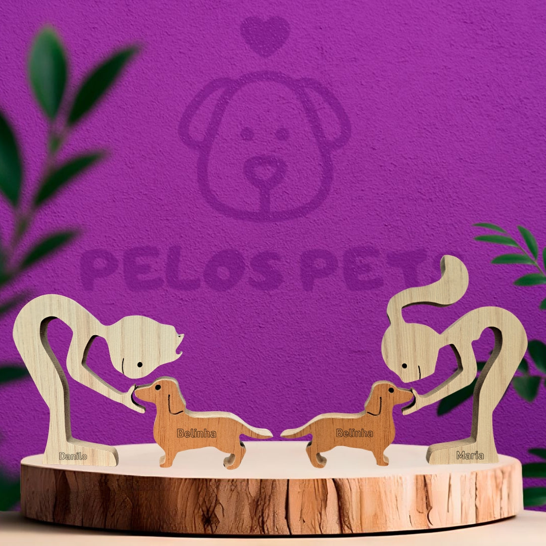 Escultura em Madeira Salsicha (Dachshund)