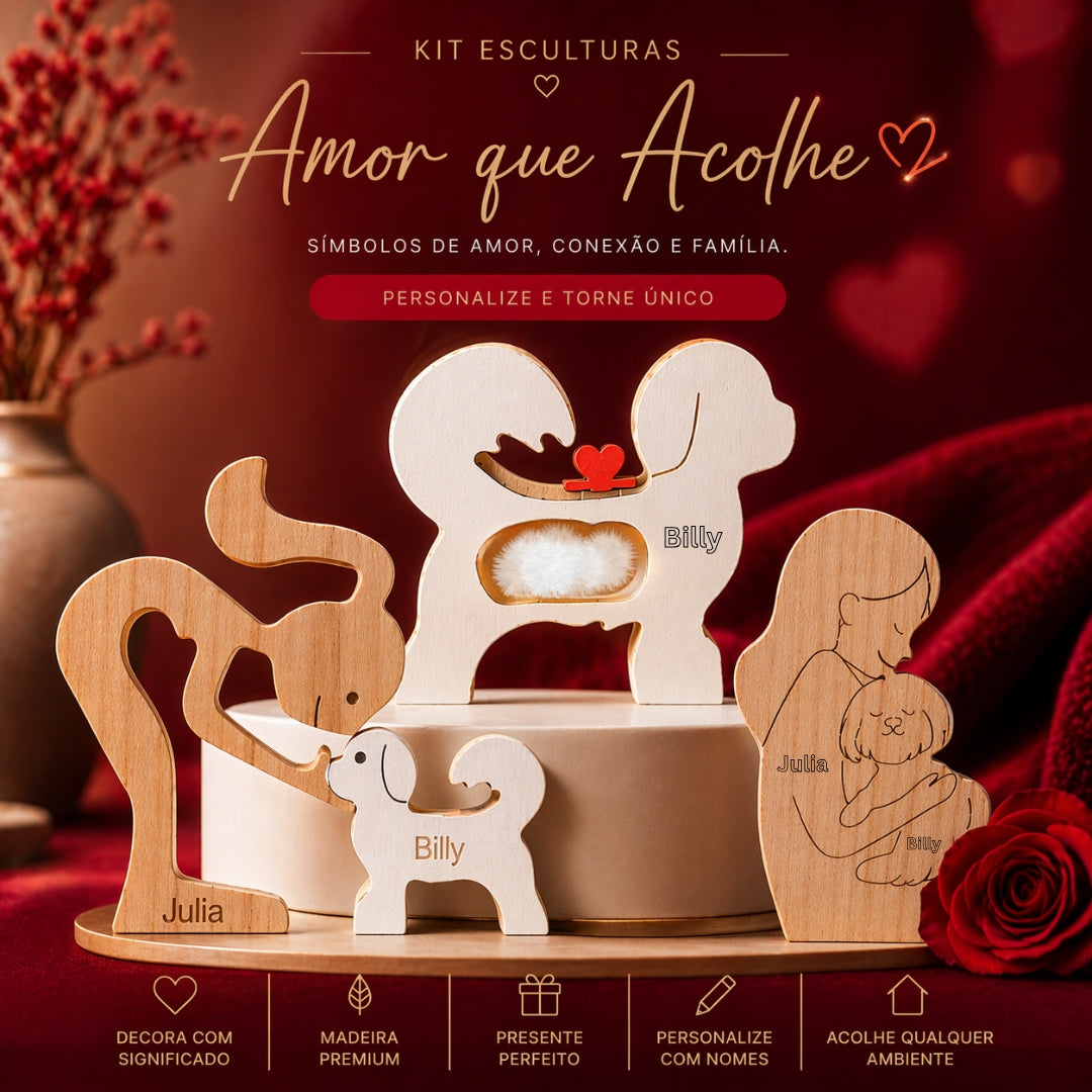 Kit Escultura por Raça + Cápsula do Amor + Abraço Eterno