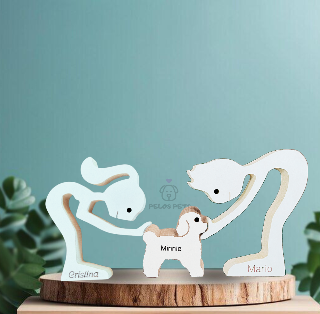 Escultura em Madeira Poodle