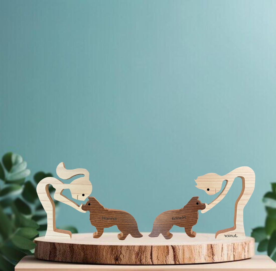 Border Collie Wood Sculpture