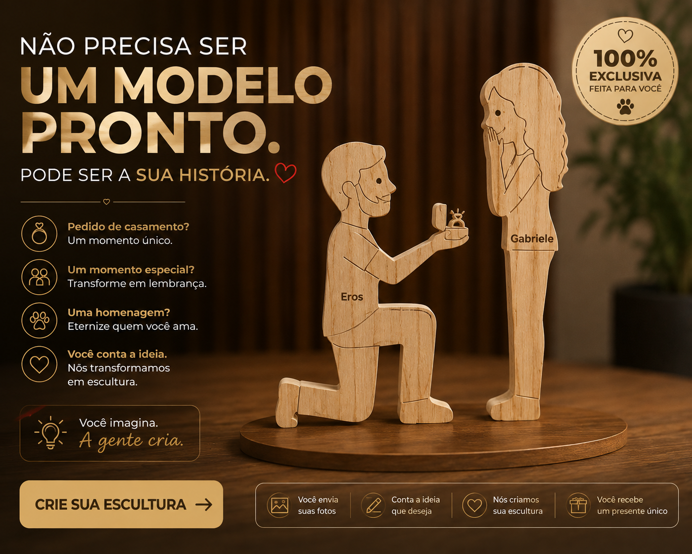 Crie sua Escultura 100% Personalizada – Feita para Você! (Limite máximo de 04 pessoas/pets)