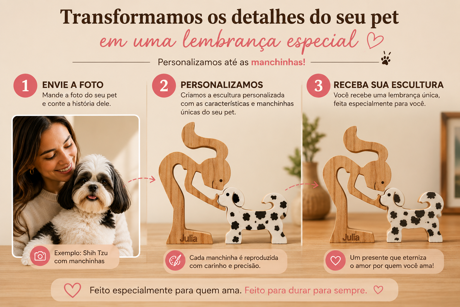 Escultura Pet Personalizada com Manchas