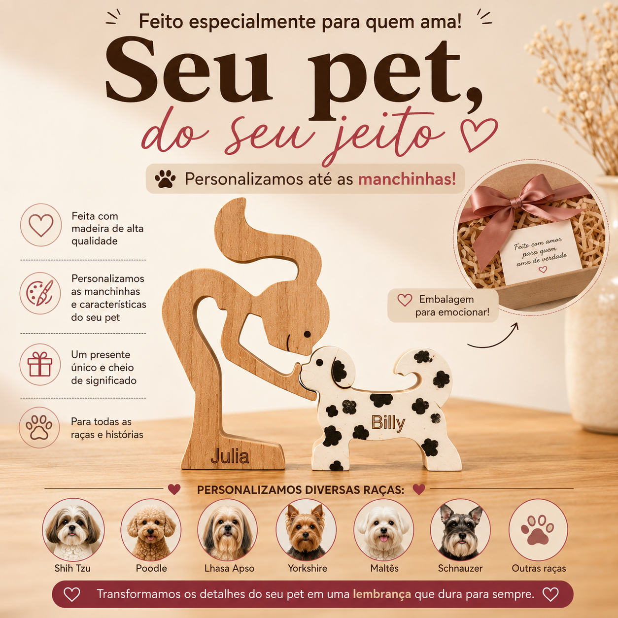 Escultura Pet Personalizada com Manchas