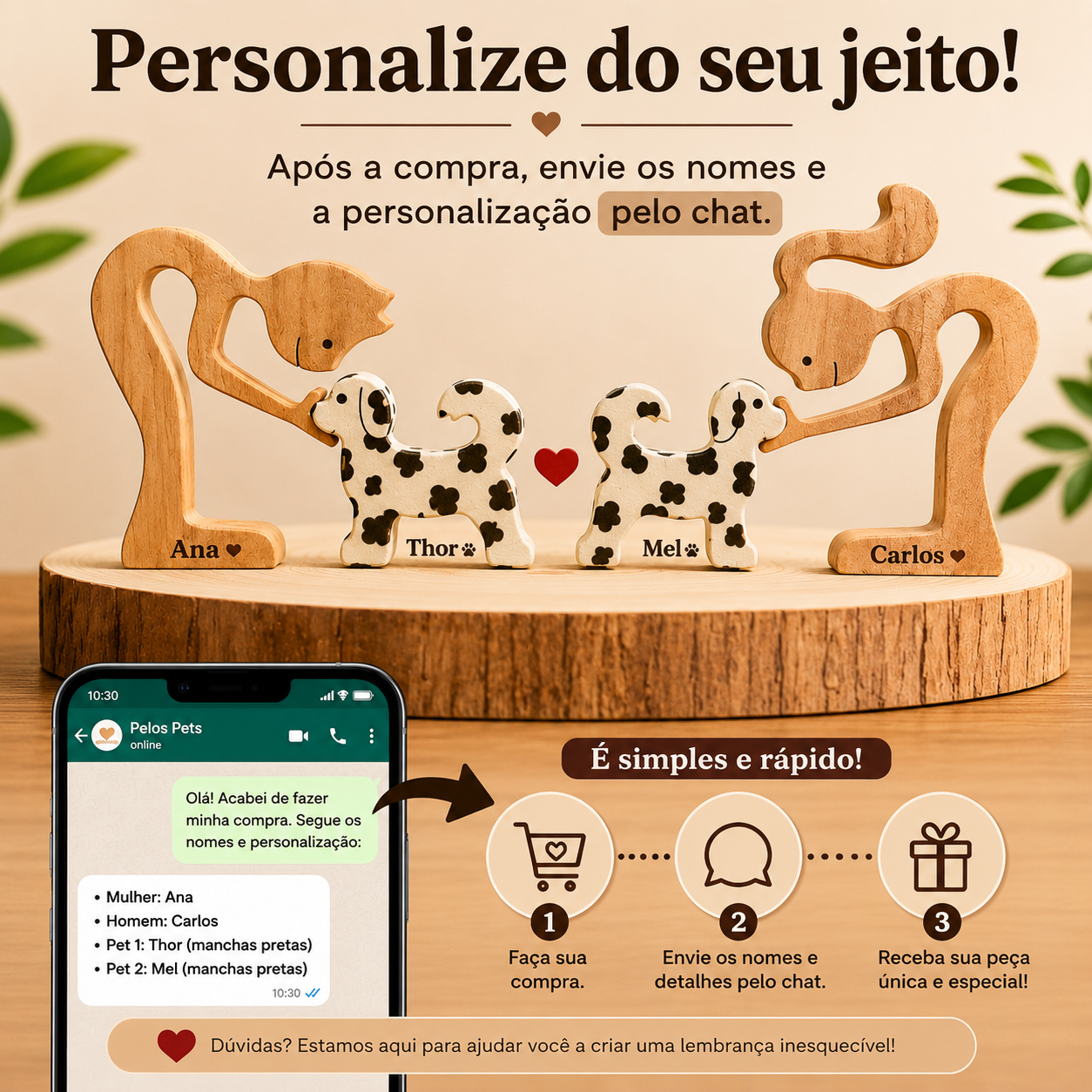 Escultura Pet Personalizada com Manchas