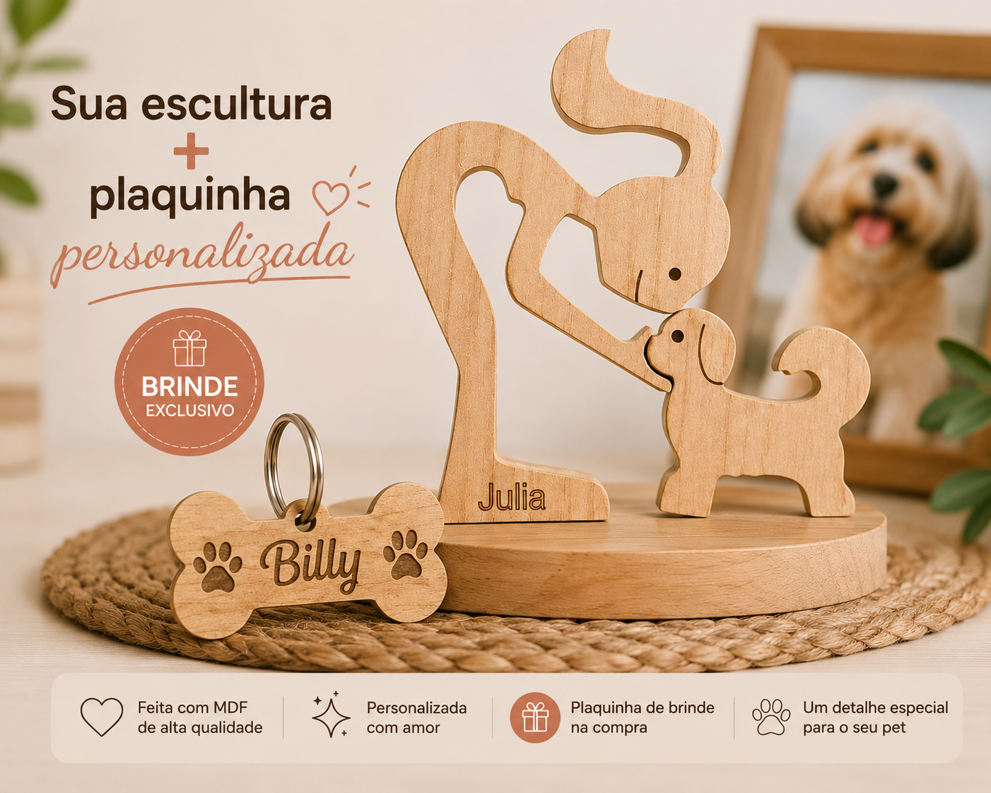 Border Collie Wood Sculpture