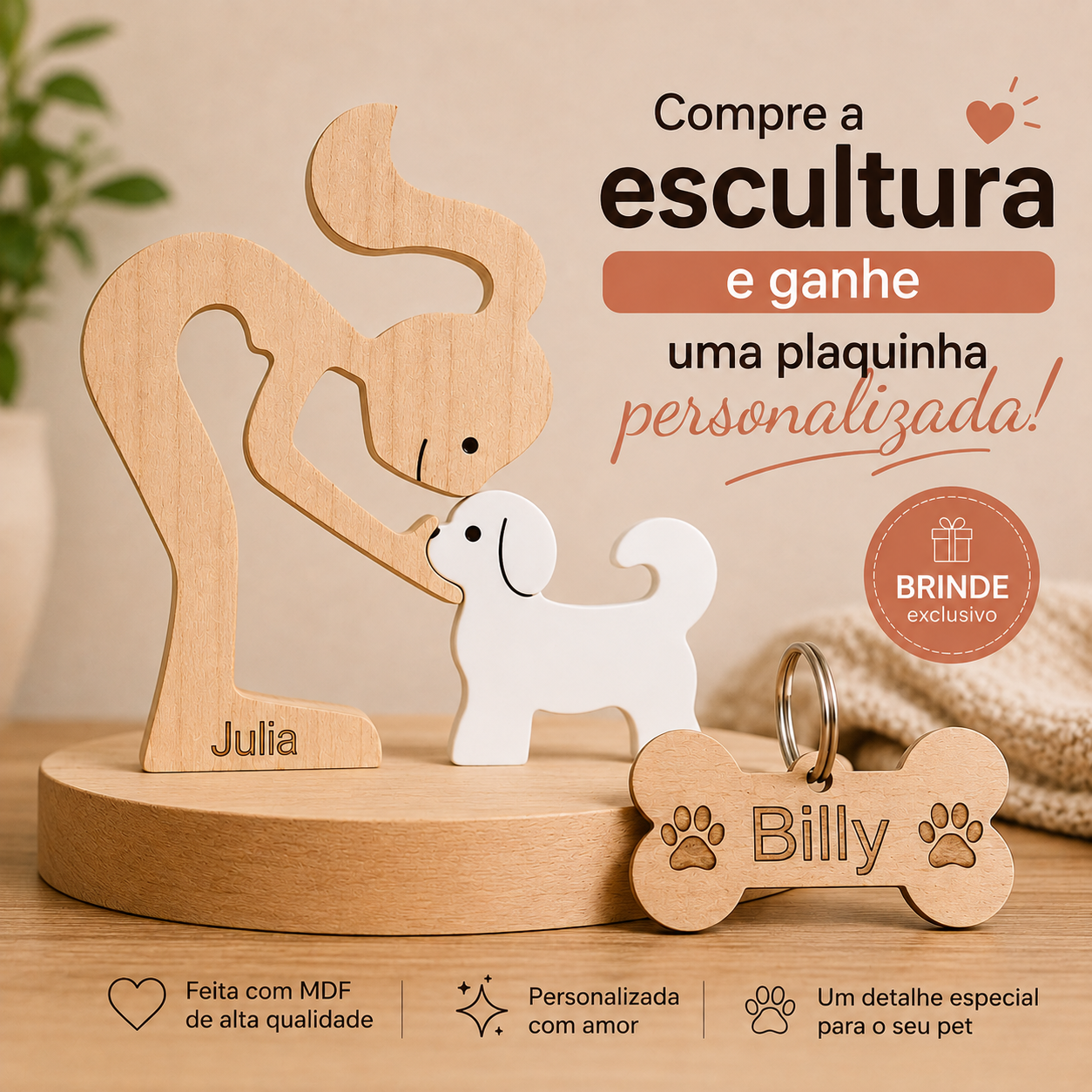 Border Collie Wood Sculpture