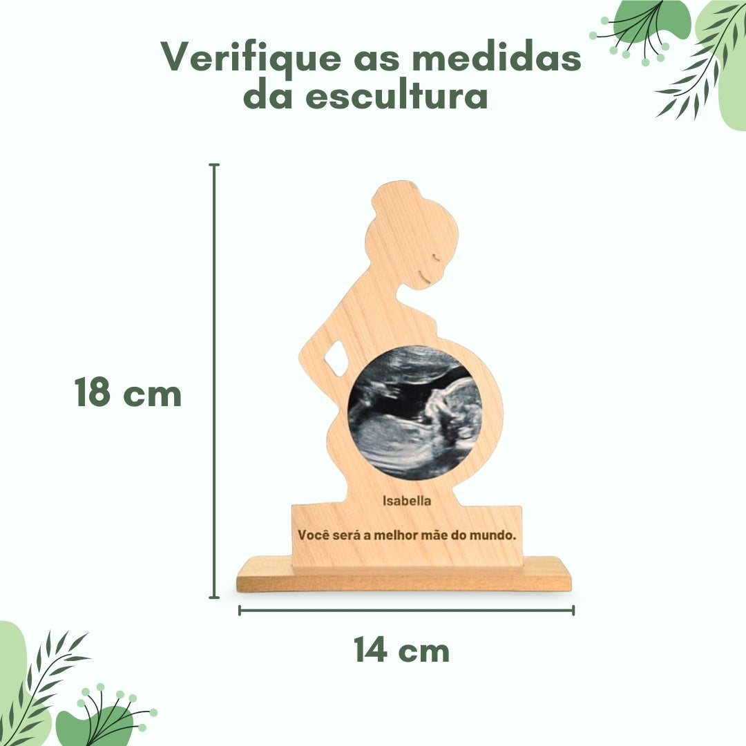 Escultura MDF - Mulher Grávida Ultrassom