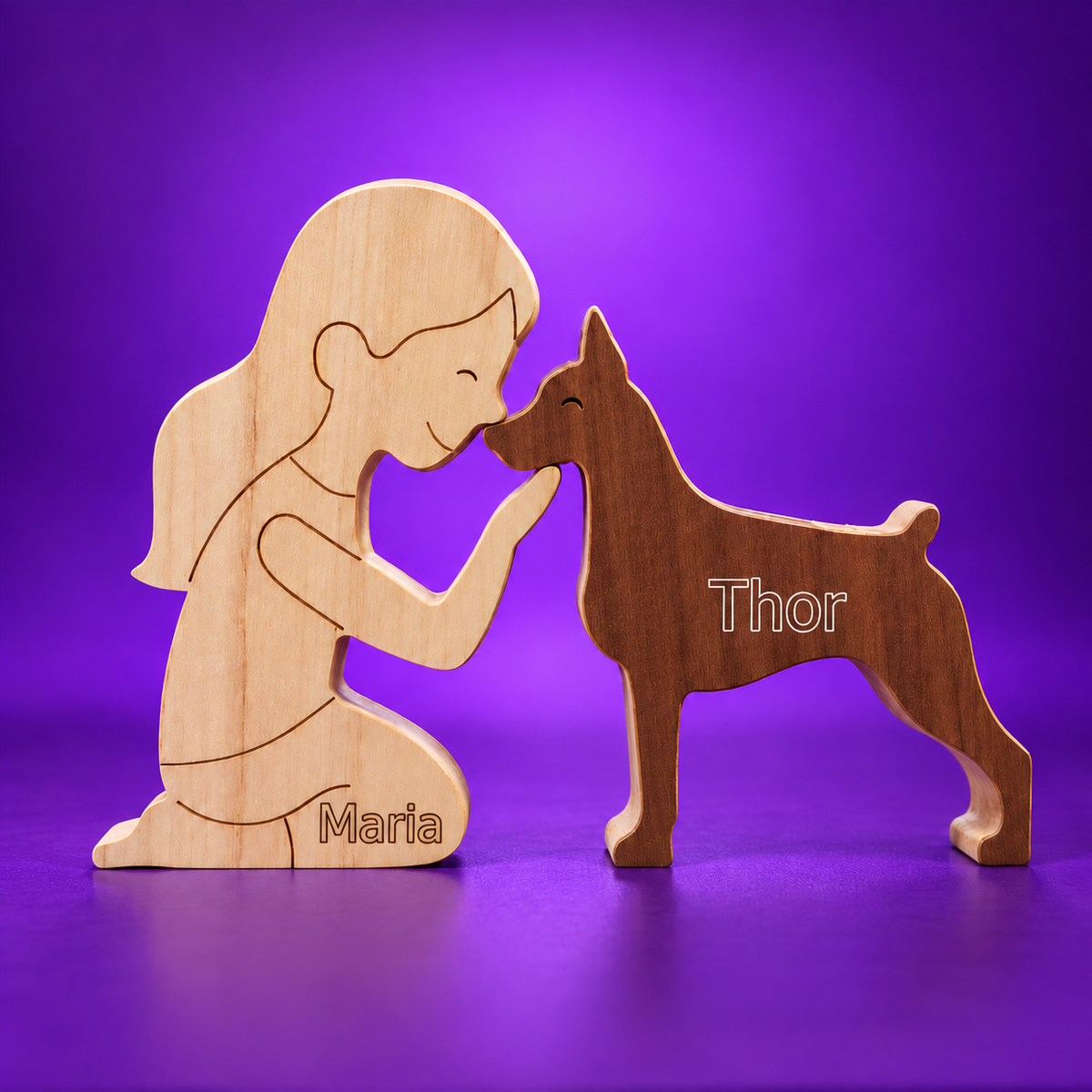 Escultura em Madeira Doberman