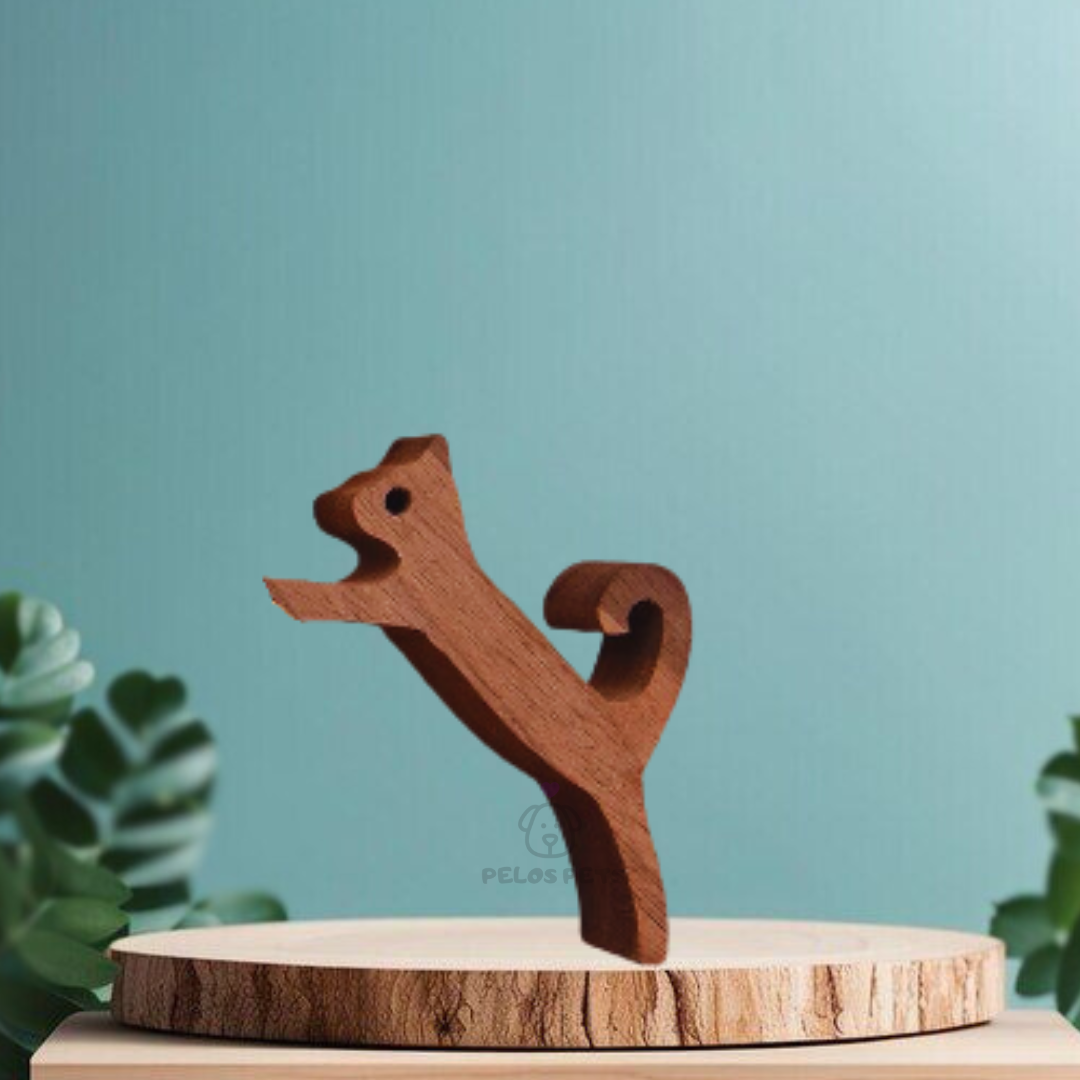 Human and Pet Wood Sculpture