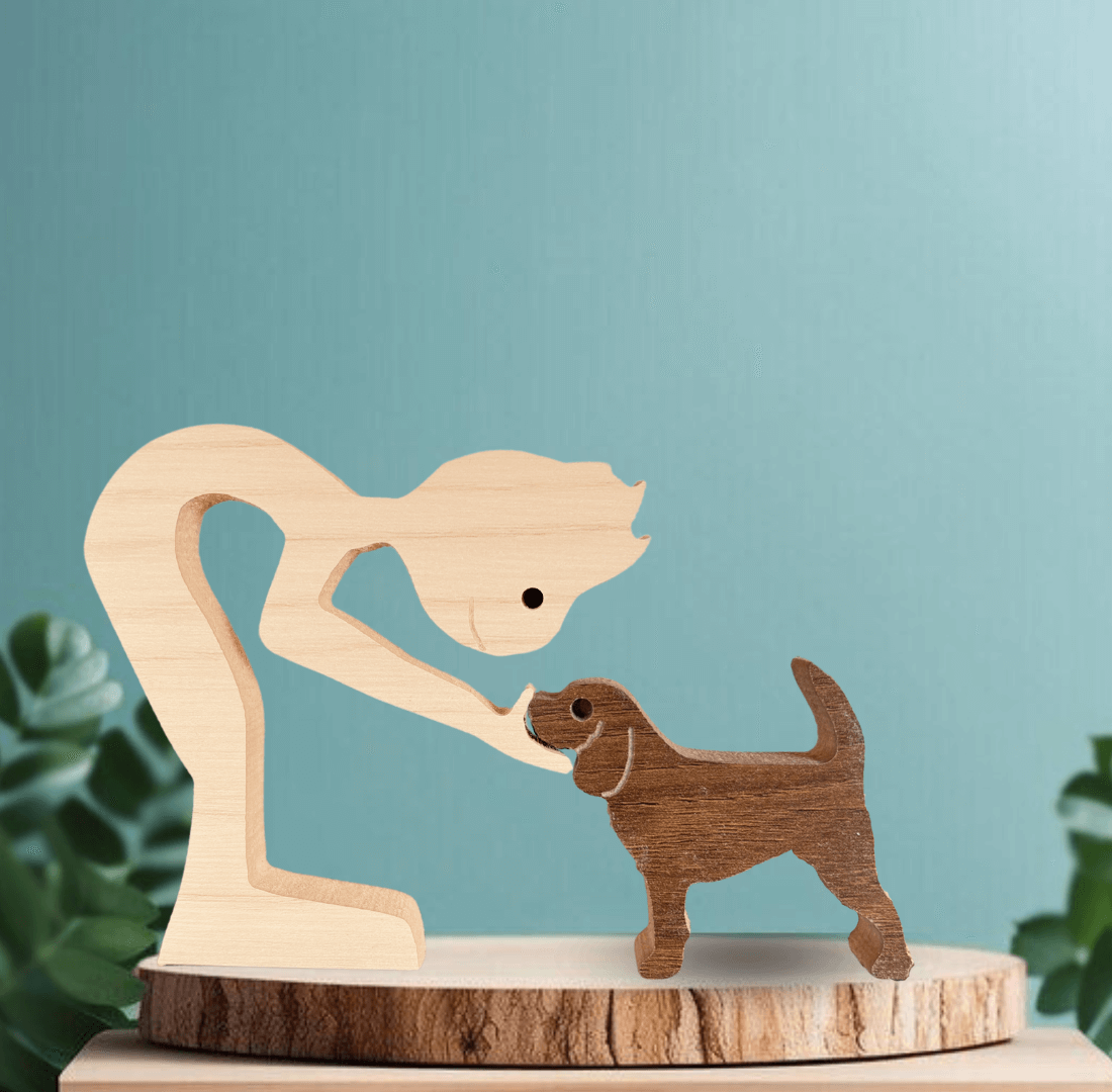 Escultura em Madeira Beagle