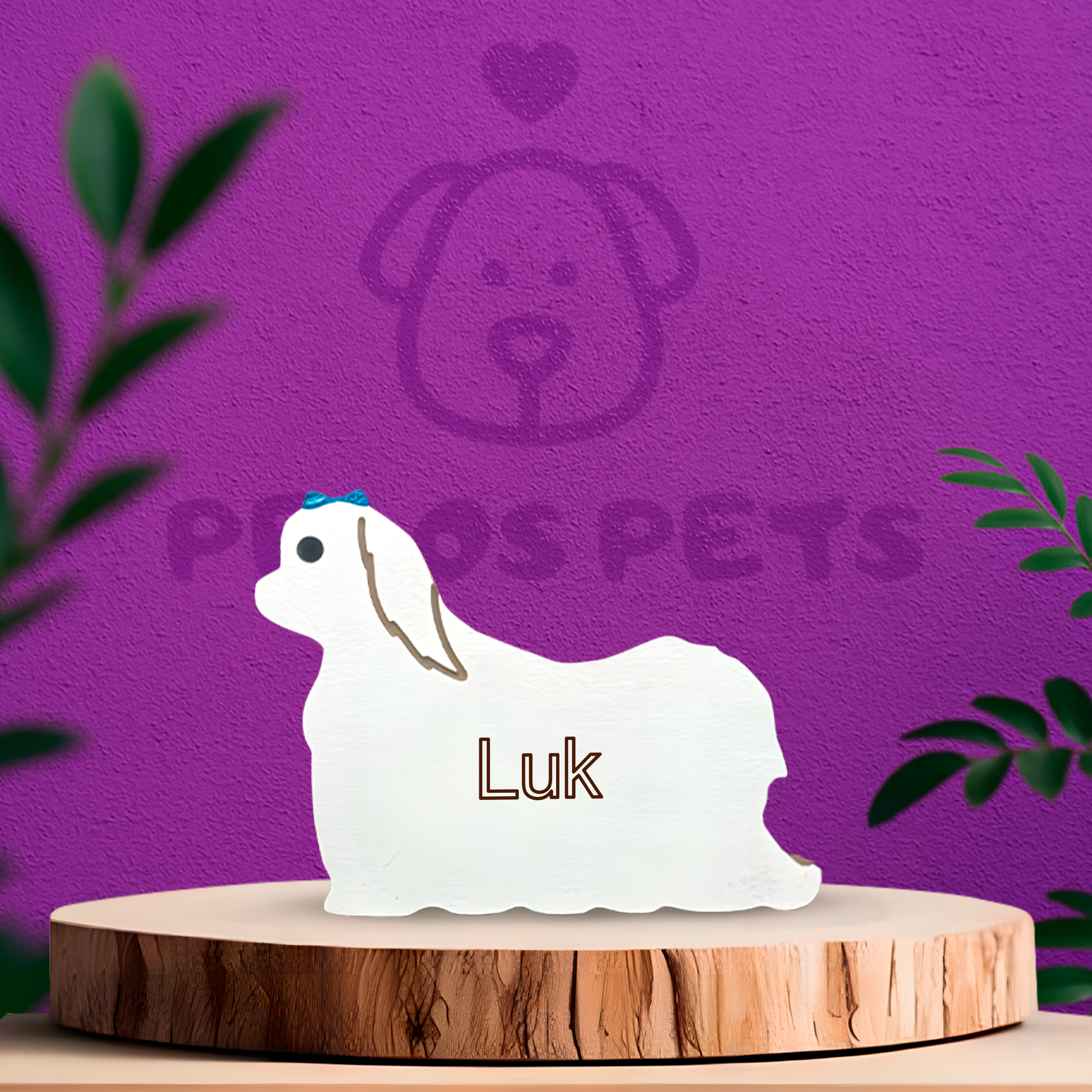 Escultura em Madeira Lhasa Apso