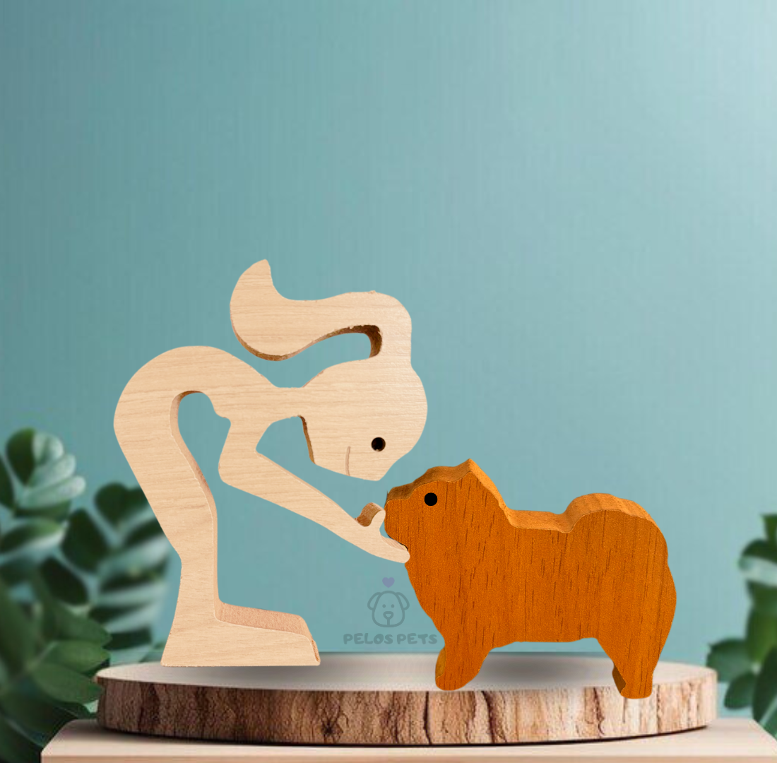 Escultura em Madeira Chow Chow