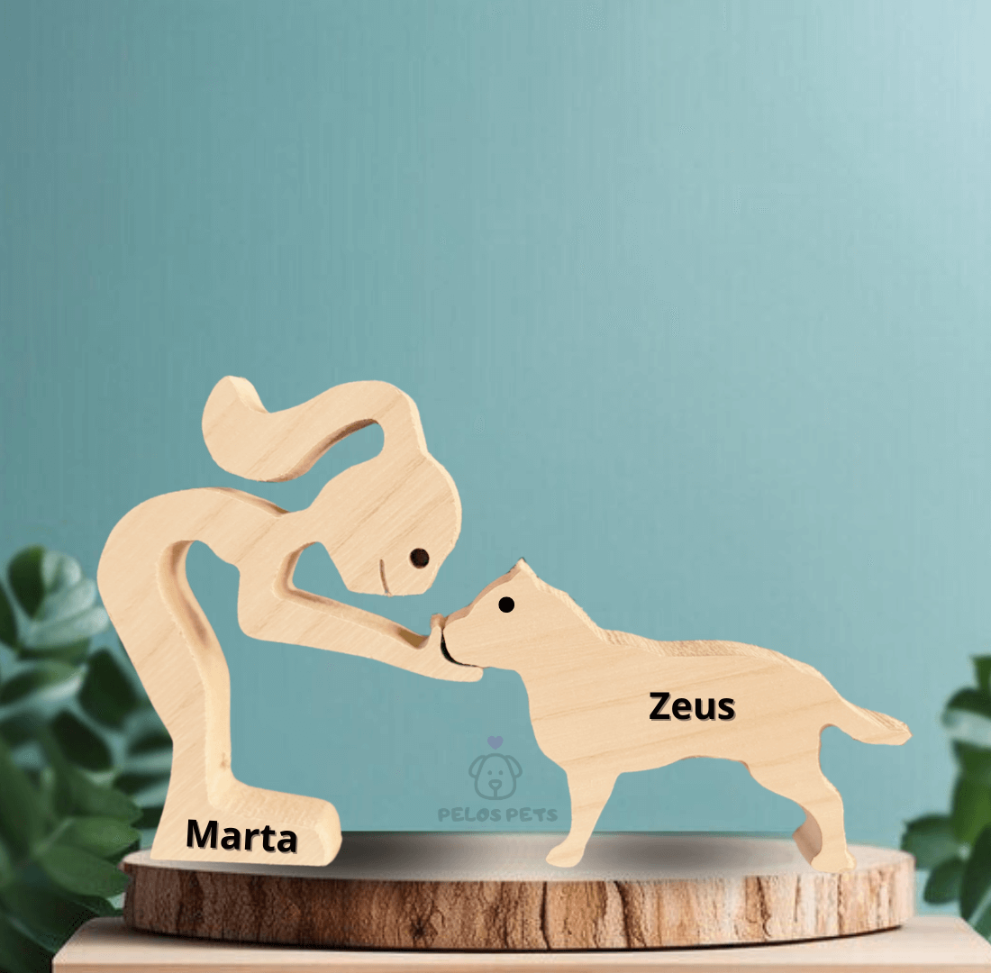 Escultura em madeira American Bully