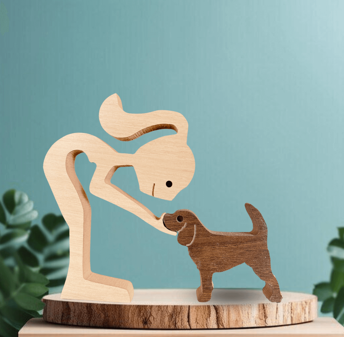 Escultura em Madeira Beagle