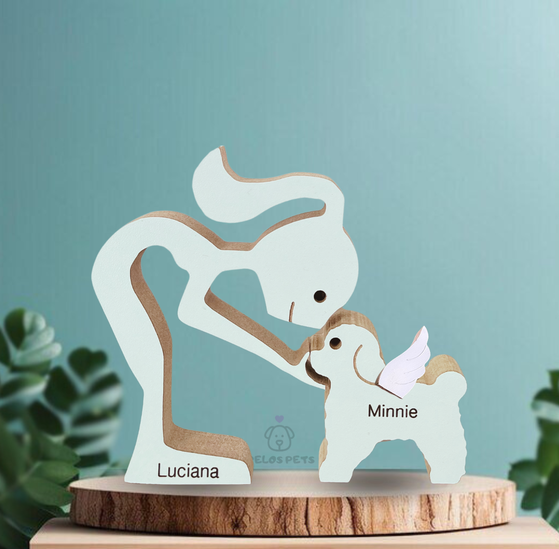 Escultura em Madeira Anjinho de 4 Patas