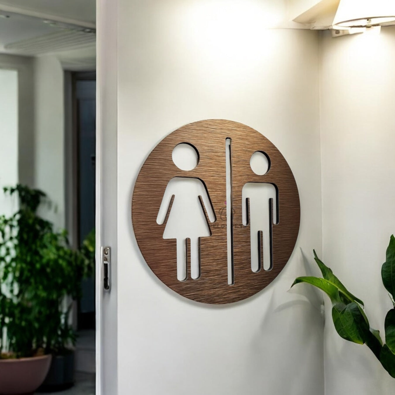 Placa de Sinalização para Banheiro em MDF - Design Criativo e Moderno