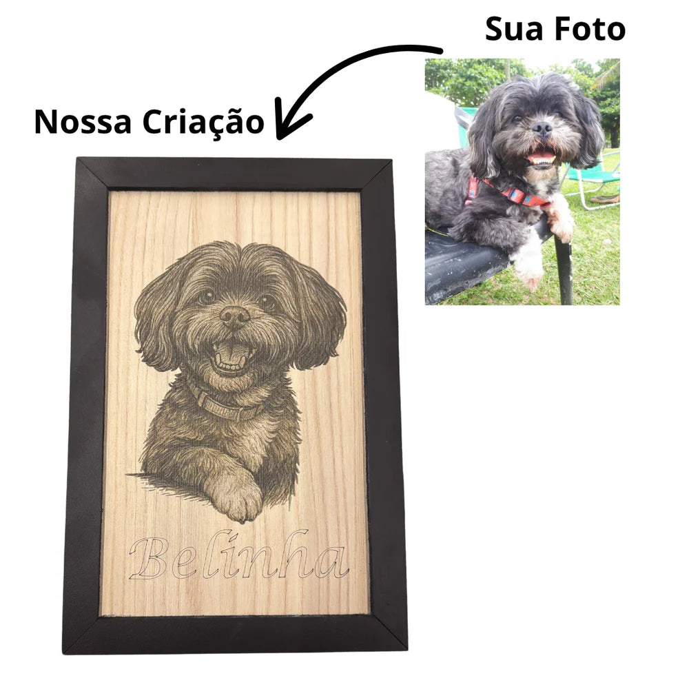 Kit Escultura Abraço Eterno + Chaveiro + Quadro Personalizado