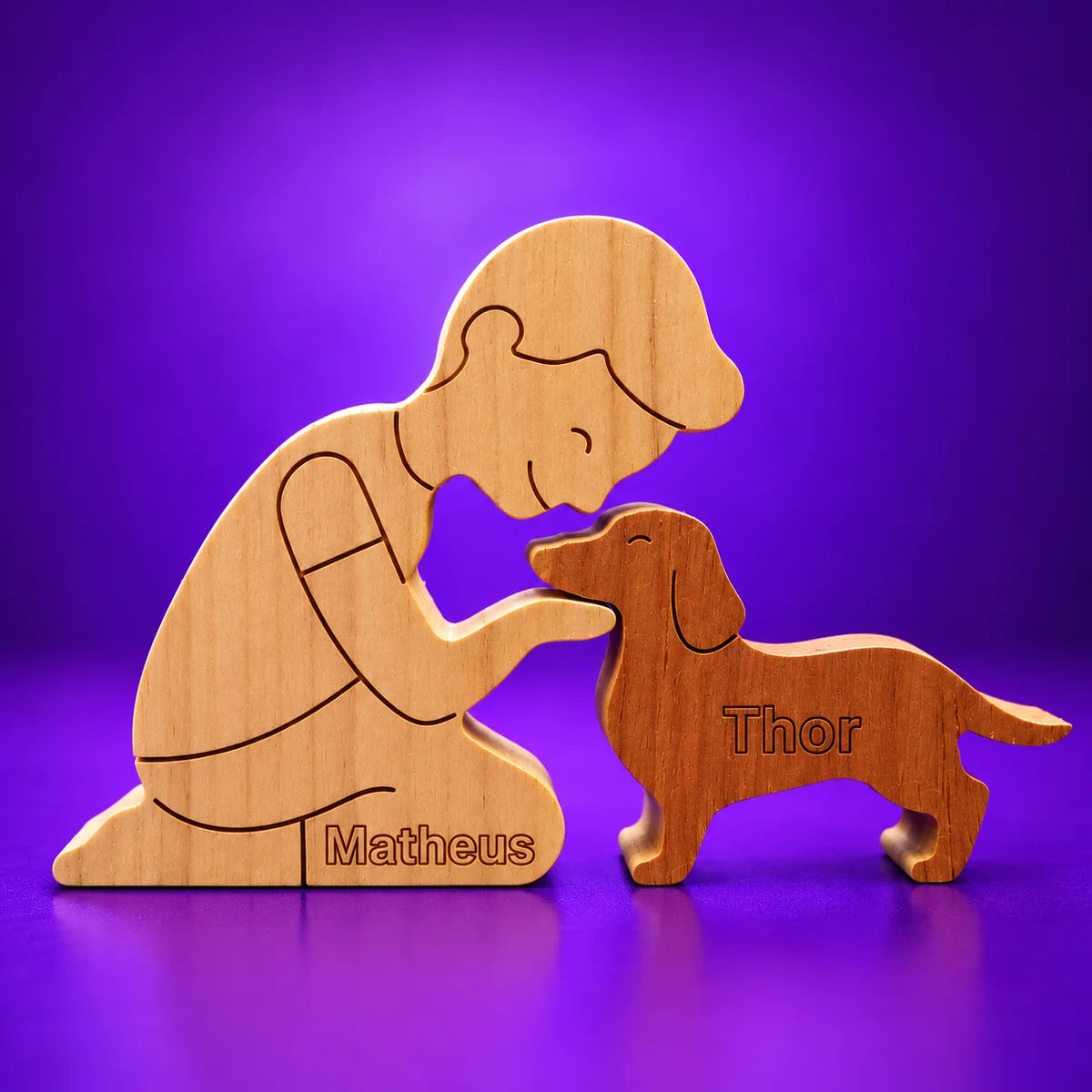 Escultura em Madeira Salsicha (Dachshund)